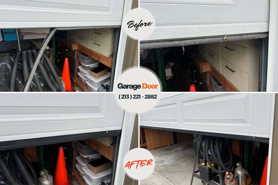 Before and after: garage door repair South Carthage, TN